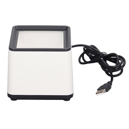 Håndfri 2D strekkodeskanner med talevarsling Hurtig respons skrivebordsleser for bedrifter