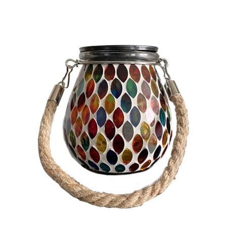 Mosaik Solar Lights Mason Jar Lampe RØD OVAL OVAL