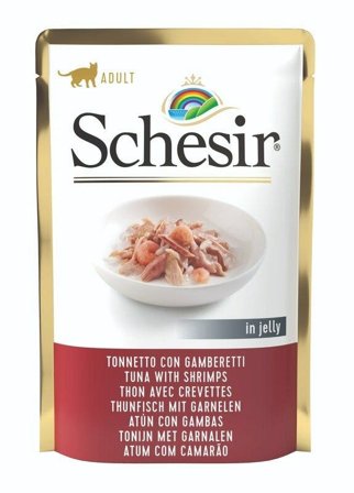 Schesir Tonnetto Con Gamberetti In Jelly Cibo Umido Gatti Adulti