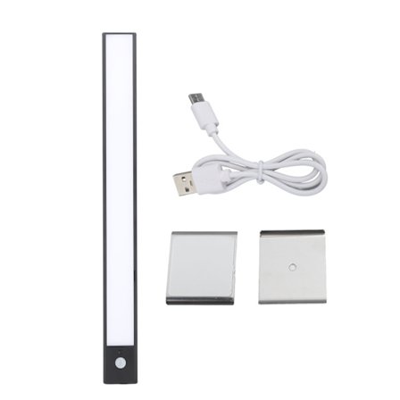 Kaapin alle kiinnitettävä ladattava LED-liiketunnistinmagneettivalo keittiön kaappiin, vaatekaappiin, musta