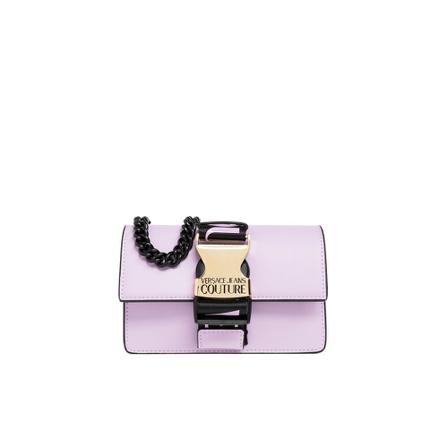 Versace Jeans Couture, Shoulder bag with logo Paars, Dames, Maat:ONE Size,leer