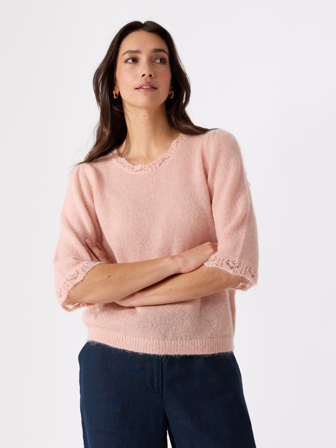 MATCH - Lucie topp - Marie Philippe - Str. L - Dame - Gensere & Cardigans - Rosa - 40% nylon - resirkulert, 30% ull, 30% mohair
