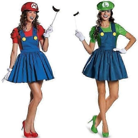 Halloween Super Mario-kostyme for kvinner, Anime Cosplay-kjole - Perfekt