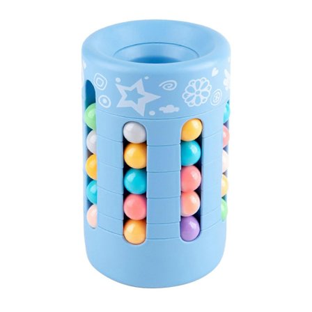 3D Stress Relief Magic Bean Pennhållare Roterande Pusselkub - Blå
