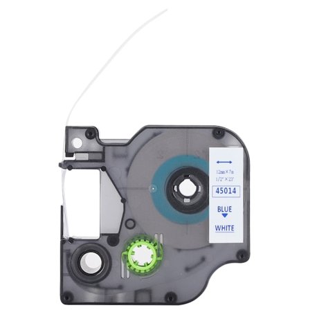 Tarrateippi DYMO-tarratulostimelle D1-paperille toimistotarvikkeisiin (12 mm sininen valkoisella 45014)