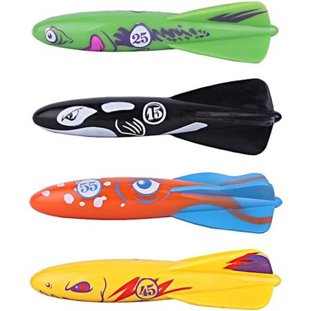 Haj Pool Legetøj, Undervands Svømning Legetøj Kaste Dykning Torpedo Hajer, 4 Pakke