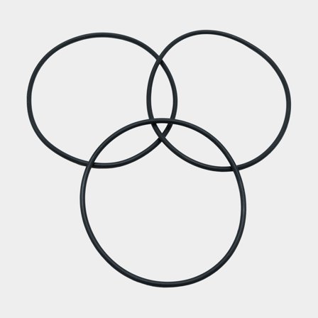 Packningssats till värmeväxlare för Volvo Penta D3 i svart gummi, passar D3-110I och D3-140A modeller, art.nr 23336