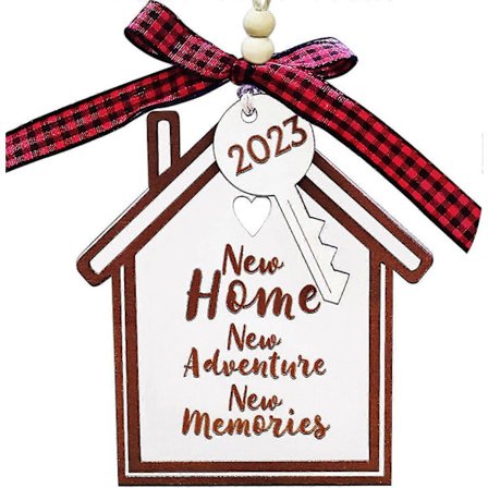 Hjemme julepynt 2024, innflyttingsgaver til nytt hus, julepynt anheng for juletredekorasjon -CHSZ