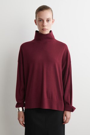COS Frauen Rollkragenpullover Aus Merinowolle in Rot