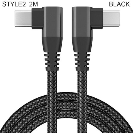 USB C till USB C-sladd Kabel SVART 2MSTYLE2 STYLE2