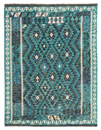 Tessuto A Mano Kilim Afghan Old Style Tappeto 159X204 Di Lana Piccolo
