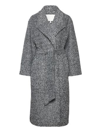 Enya Coat Noir Mix Outerwear Coats Winter Coats Grå Notes Du Nord