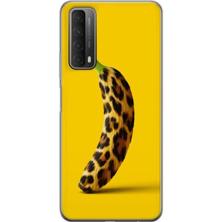Kompatibelt Mobildeksel til Huawei Huawei P smart 2021 Banan med leopardmønster mot gult bakgrunn i en kreativ og leken design