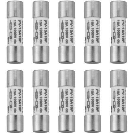 10 stk. 15A Sølv PV Solarsikringer - Eksplosionssikre, 1000V