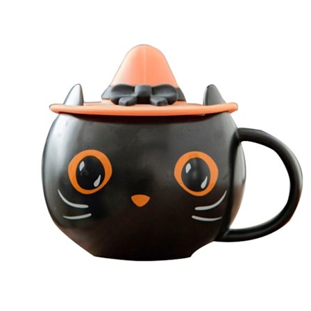 Personlig mystisk svart katt kopp Halloween kaffe te vann keramisk krus