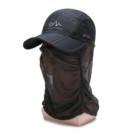 Klassisk basebollhatt Casual Sport Solhatt Cap Ansiktsvård Nackskydd Dark gray Adjustable