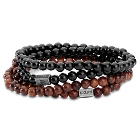Brown & Black Bead Bracelet Combo for Men - Beaded bracelets
