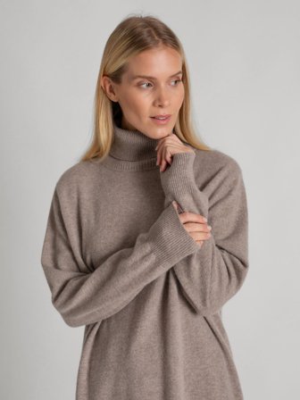 Kashmina - Kashmirgenser "Dagny polo" - toast - Size XL
