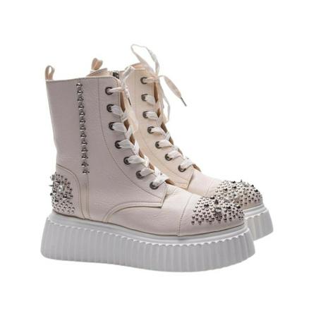 Agl, Lace-up Boots Beige, Dames, Maat:38 EU