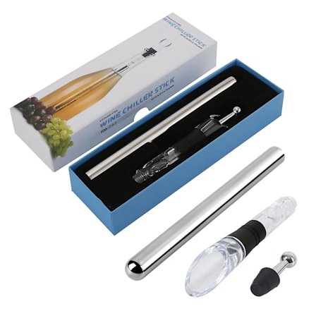 3-i-1 Vinkjøler i Rustfritt Stål, Enkel Bruk for Familien, Med Hellere, Dryppsikker