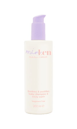 minLen Bubbles & Puddles Baby Shampoo Body Wash Bad dusch Unisex 300ML