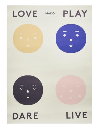 Four Feelings - 50X70 Home Kids Decor Posters Feelings Multi/mønstret MADO