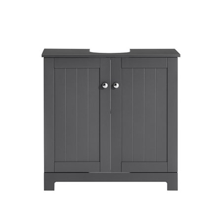 SoBuy Pesualtaan alakaappi 2 ovella tumman harmaassa 60x30x60cm, toiminnallinen BZR18-II-DG