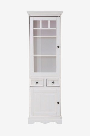 Loft24 - Vitrine Melissa 1 glassdør/1 tredør - Hvit - Skap - Fra Homeroom
