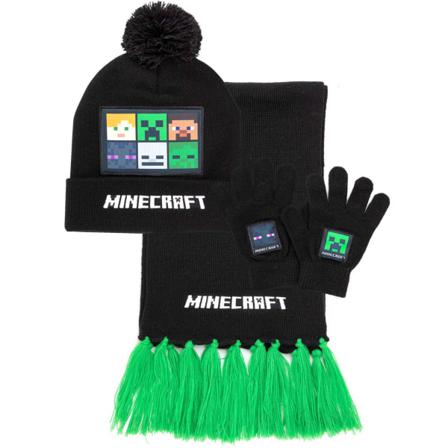 Minecraft Mössa, Vantar - Halsduk - Onesize Black One Size