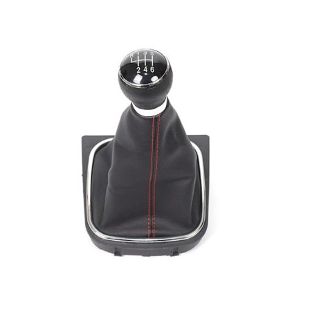 5 / 6 Växlad Växelspaksknopp och Damask Svart Läderset för VW Golf 5 6 Jetta V VI Scirocco-6 Växlad