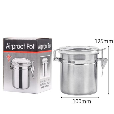 Medium Rostfri Stål Humidor Burk: Lufttät Behållare för Tobak med mera