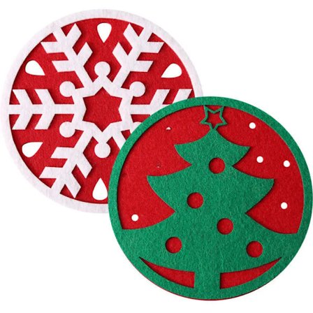 Christmas tree snowflake coaster felt coaster heat insulation mat tea cup tray anti slip mat