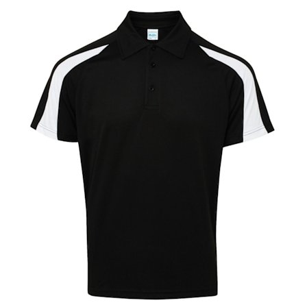 AWDis Cool Mens Contrast Polo Shirt XXL Jet Black/Arctic White