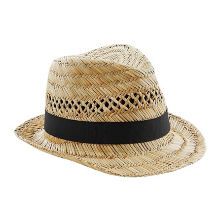Beechfield Unisex Halm Sommar Trilby Hatt SM Naturlig