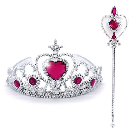 Glitter Prinsesse Krone Tryllestav Sæt til Små Piger