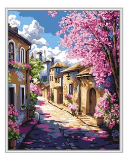 Paint By Numbers Blomstrende gater i Provence - WizardiArt