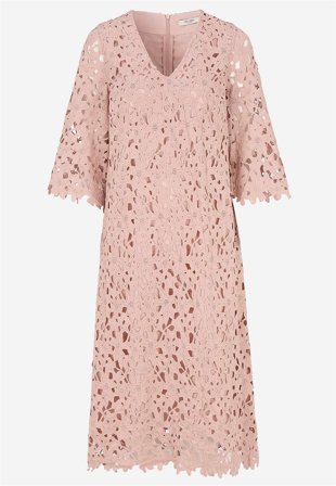 Cellbes of Sweden - Vævet blondekjole i gammelrosa til damer i størrelse 42/44