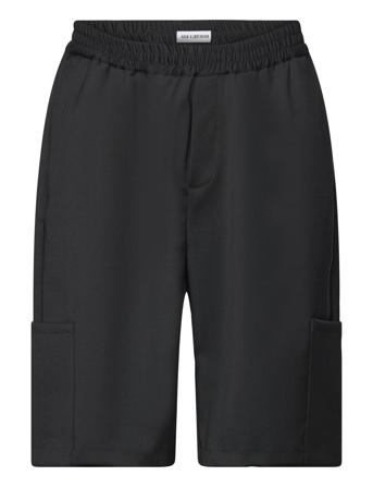 Wool Elasticated Wide Leg Shorts Designers Shorts Cargo Shorts Black HAN Kjøbenhavn