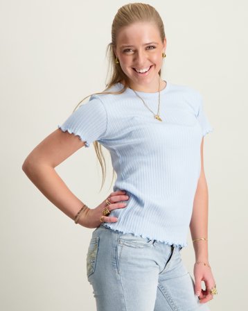 Mads Norgaard Pointella Trixina Tee Bleu T-shirts Fille - Kids Brand Store