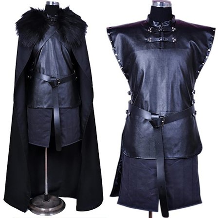 Halloween Game Of Thrones Jon Cosplay Fuskepelskrage Kapp Menn Klær Antrekk