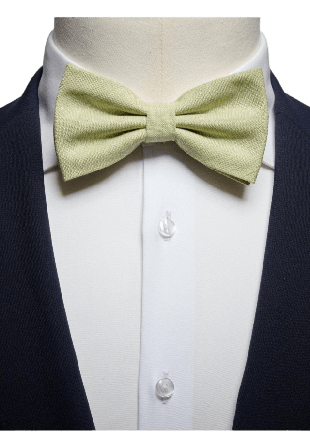 John Henric Bow Tie Linen Pre Tied Kostymtillbehör Herr Grön ONESIZE