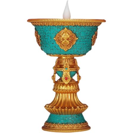 LED Smørlampe Stearinlys Røgfri Buddhistisk Elektronisk USB-drevet Lys Hjem Dekorativ Lysestage