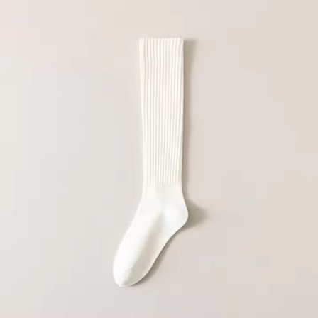 hvit; One size fits all-Dames tykke varme sokker for høst og vinter med sidestriper, moderne og komfortabelt design, høy størrelse for Ca, 5 stk