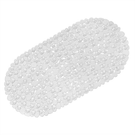 Skridsikre bademåtter til badekar, Klar Pebble Bademåtte Skridsikker Anti-Skimmel, Fleksibel Oval PVC Badekar Måtte
