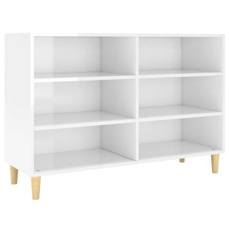 Vidaxl Skänk Vit Högglans 103,5x35x70 Cm Konstruerat Trä Vit