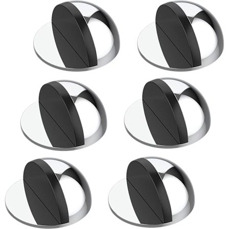 Dørstoppere, 6 stk. dørstoppere krombelagt gulvdørstopper, sinklegering dørstopper, gulvdørstopper, med klistremerker - ingen boring nødvendig