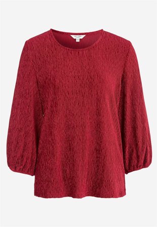 Cellbes of Sweden - Festtop i fløjl i mørkerød til damer i størrelse 42/44