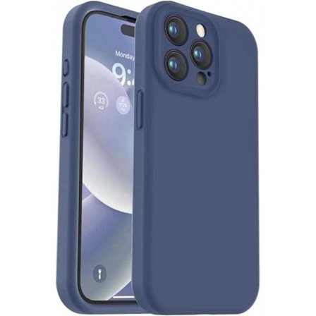 iPhone 13 Pro Max Gummibelagt Skal med Kameraskydd Liquid V2 - Marinblå