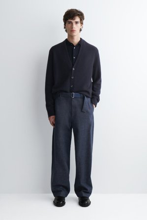 COS Männer Hose Aus Denim Mit Geradem Bein Und Gürtel in Blau