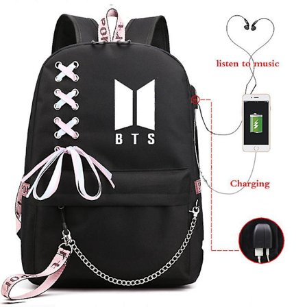 Bts Peripheral Backpack Cute Support Male And Female Students Schoolbag Korean Version Campus Backpack Cross-border-3